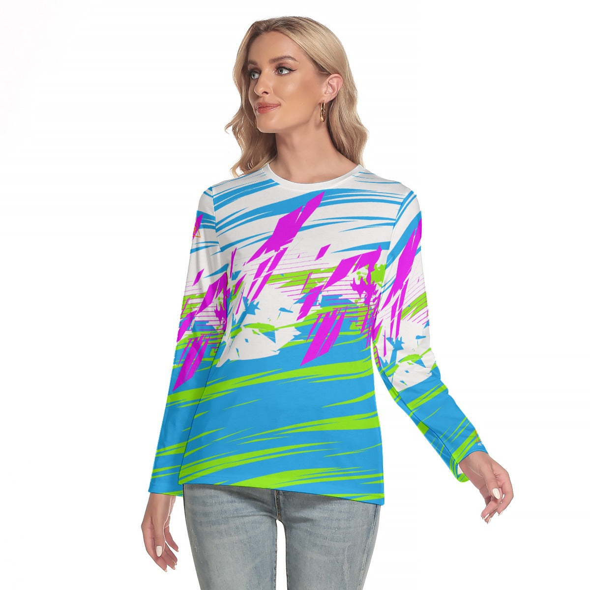 All-Over Print Women's O-neck Long Sleeve T-shirt