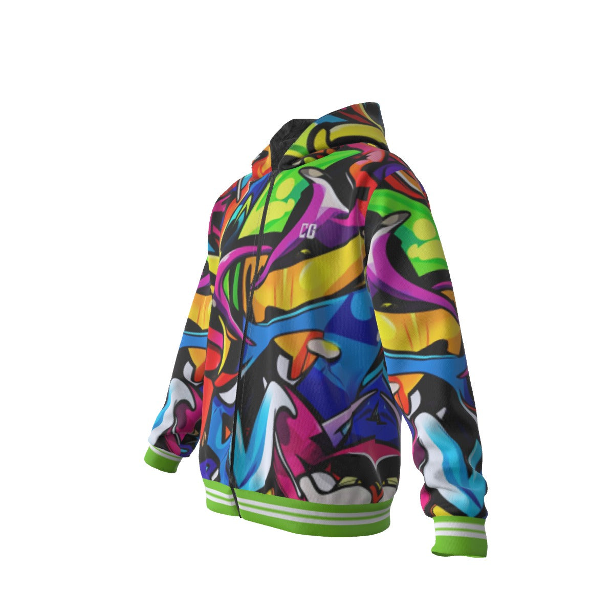 All-Over Print Men's Sherpa Fleece Zip Up Hoodie