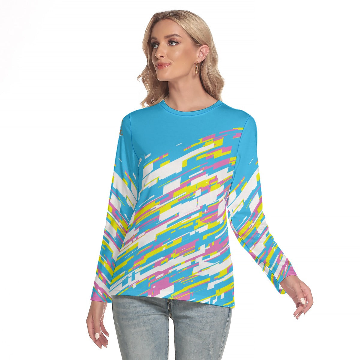 All-Over Print Women's O-neck Long Sleeve T-shirt