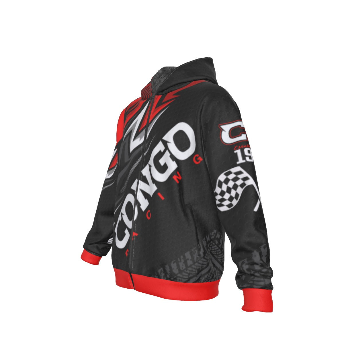 All-Over Print Men's Sherpa Fleece Zip Up Hoodie