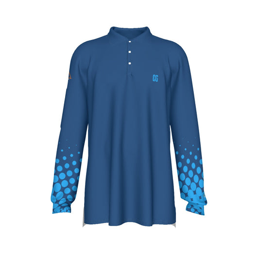 All-Over Print Men's Long Sleeve Polo Shirt