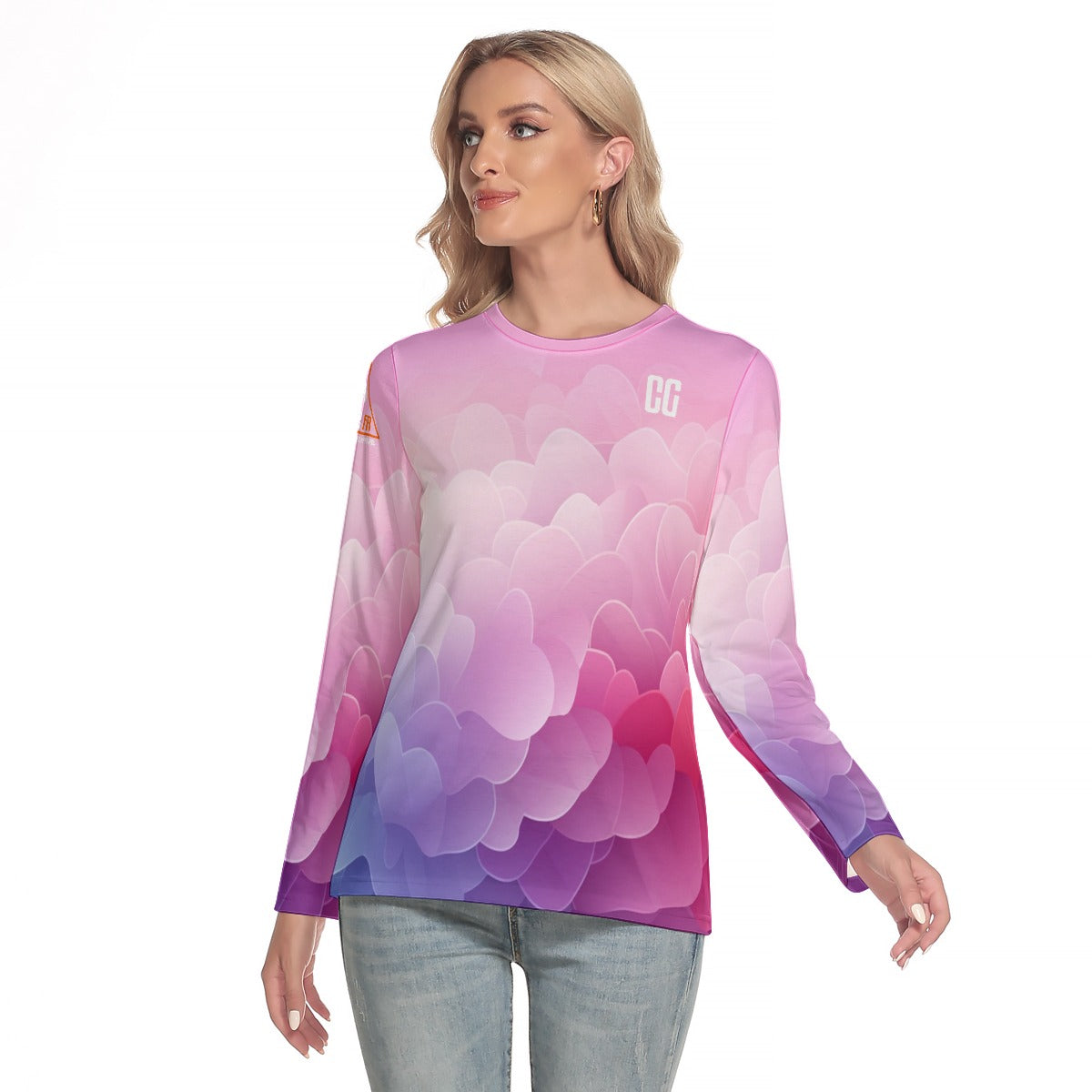 All-Over Print Women's O-neck Long Sleeve FR Protective T-shirt