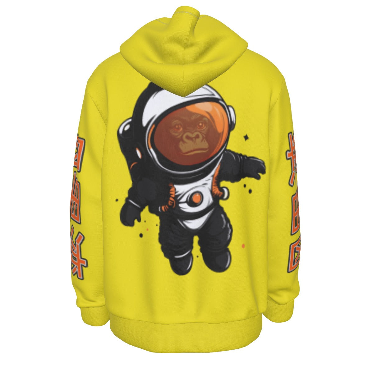 All-Over Print Men's Yellow Astronaut Hoodie With  Hood