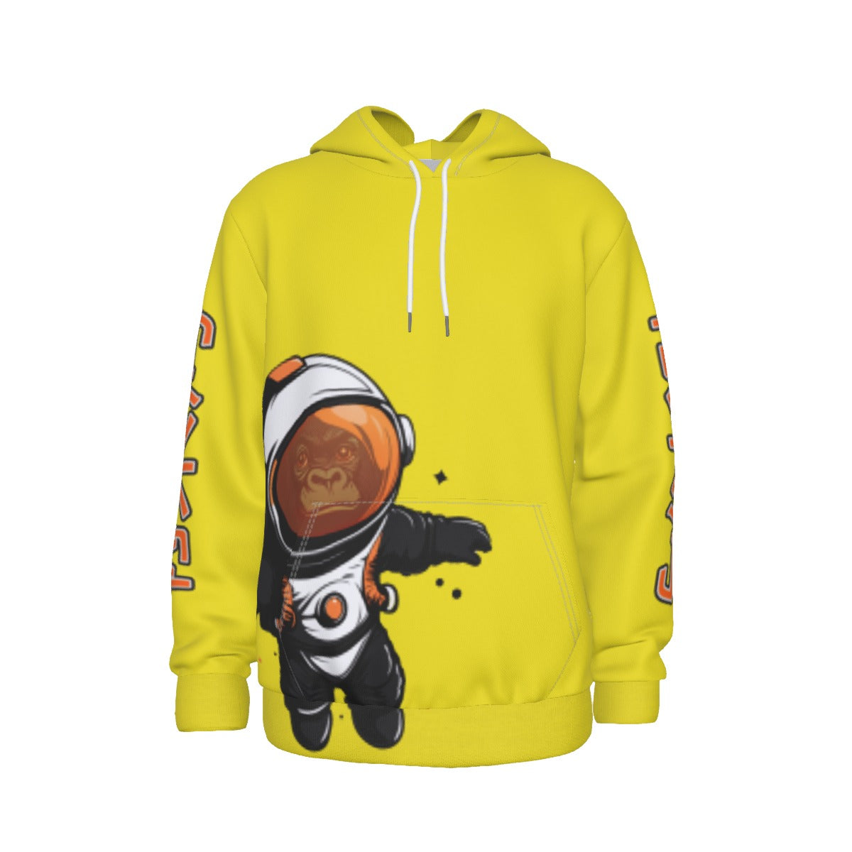 All-Over Print Men's Yellow Astronaut Hoodie With  Hood