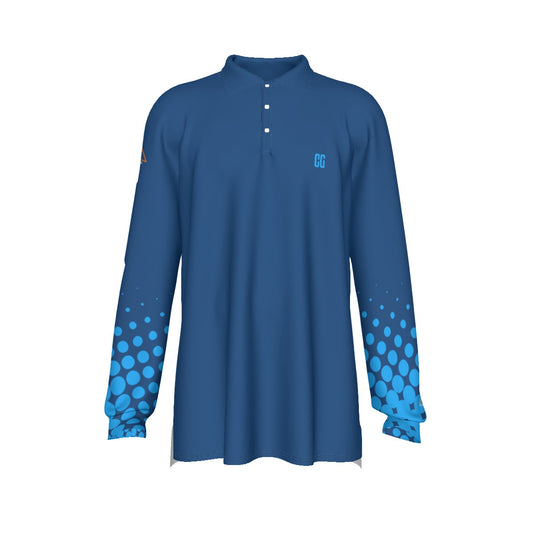 All-Over Print Men's Long Sleeve Polo Shirt