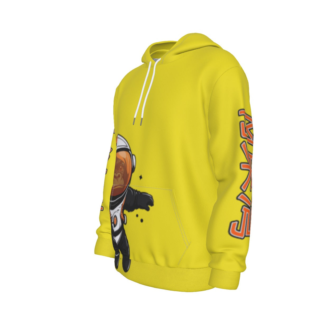 All-Over Print Men's Yellow Astronaut Hoodie With  Hood