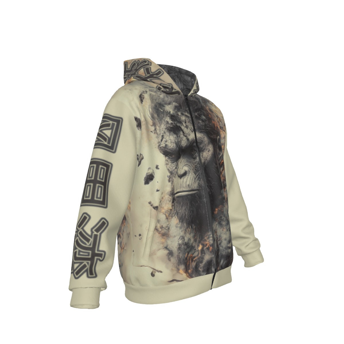 All-Over Print Men's Sherpa Fleece Zip Up Hoodie