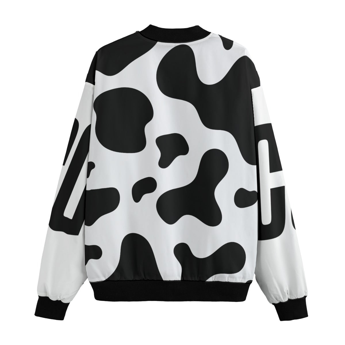 All-Over Print Men’s Cow  Fleece Bomber Jacket