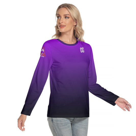 All-Over Print Women's O-neck Long Sleeve FR Protective T-shirt