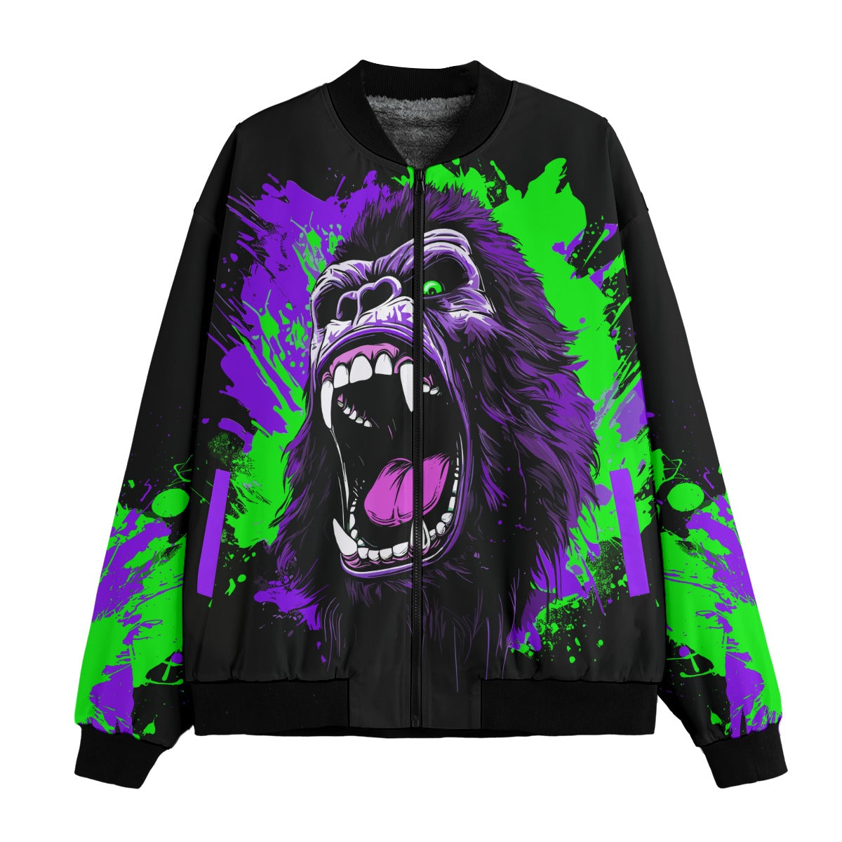 All-Over Print Men’s Fleece Bomber Jacket