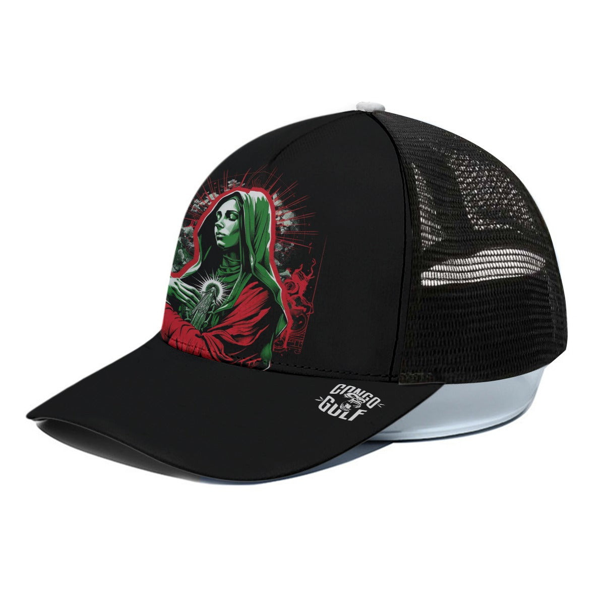 Unisex Trucker Hat With Black Half-mesh