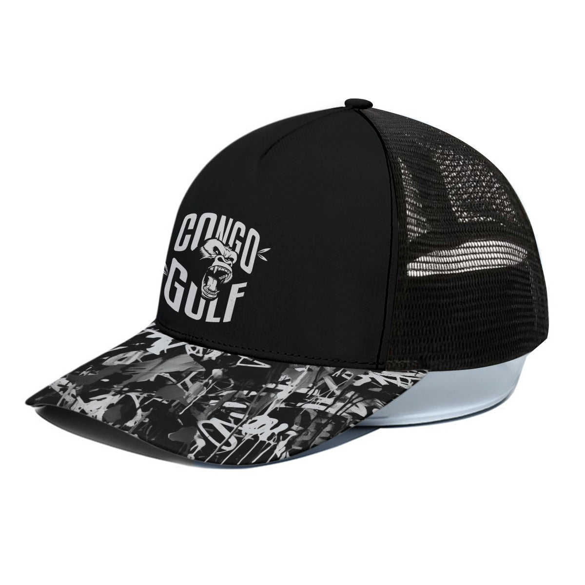 Unisex Trucker Hat With Black Half-mesh